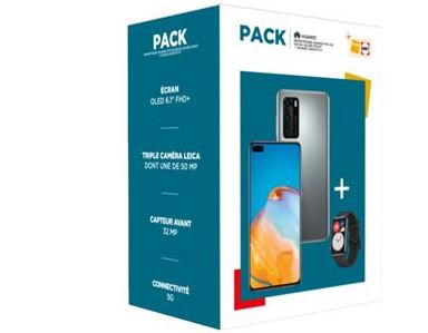 Fnac - Pack Smartphone Huawei P40 + Montre connectée Huawei Watch Fit Noir -40%